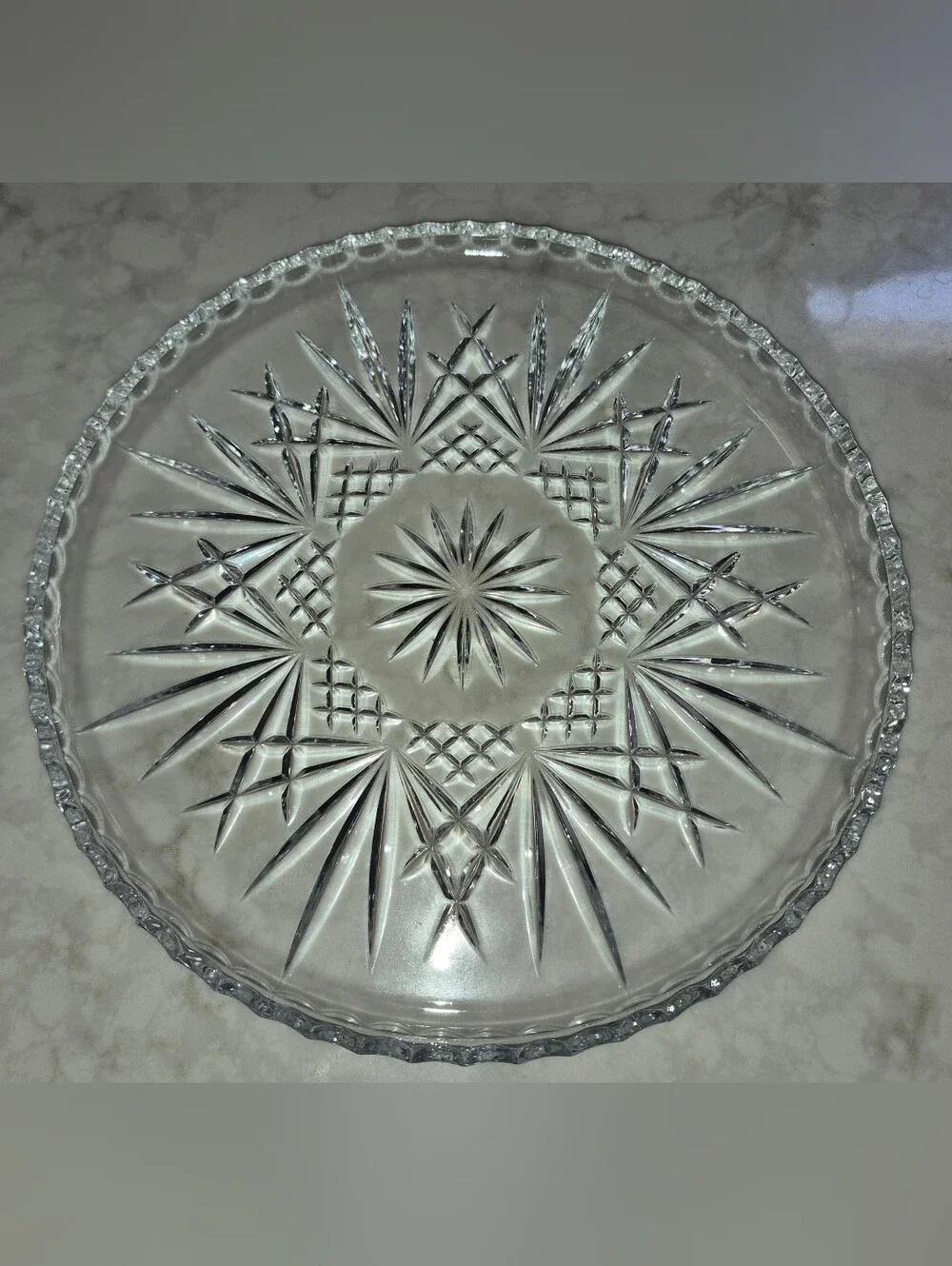 Vintage 24% Lead Cystal Serving Platter/Tray ,cristal D' Arques (J.G. Durand)